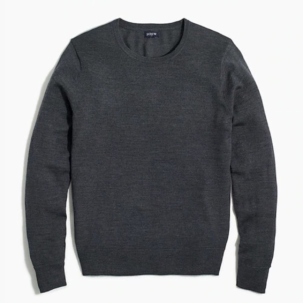 J Crew Large Heather Charcoal Crewneck Sweater